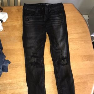 Black ripped American Eagle jeans
